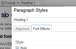Try editing paragraph styles.